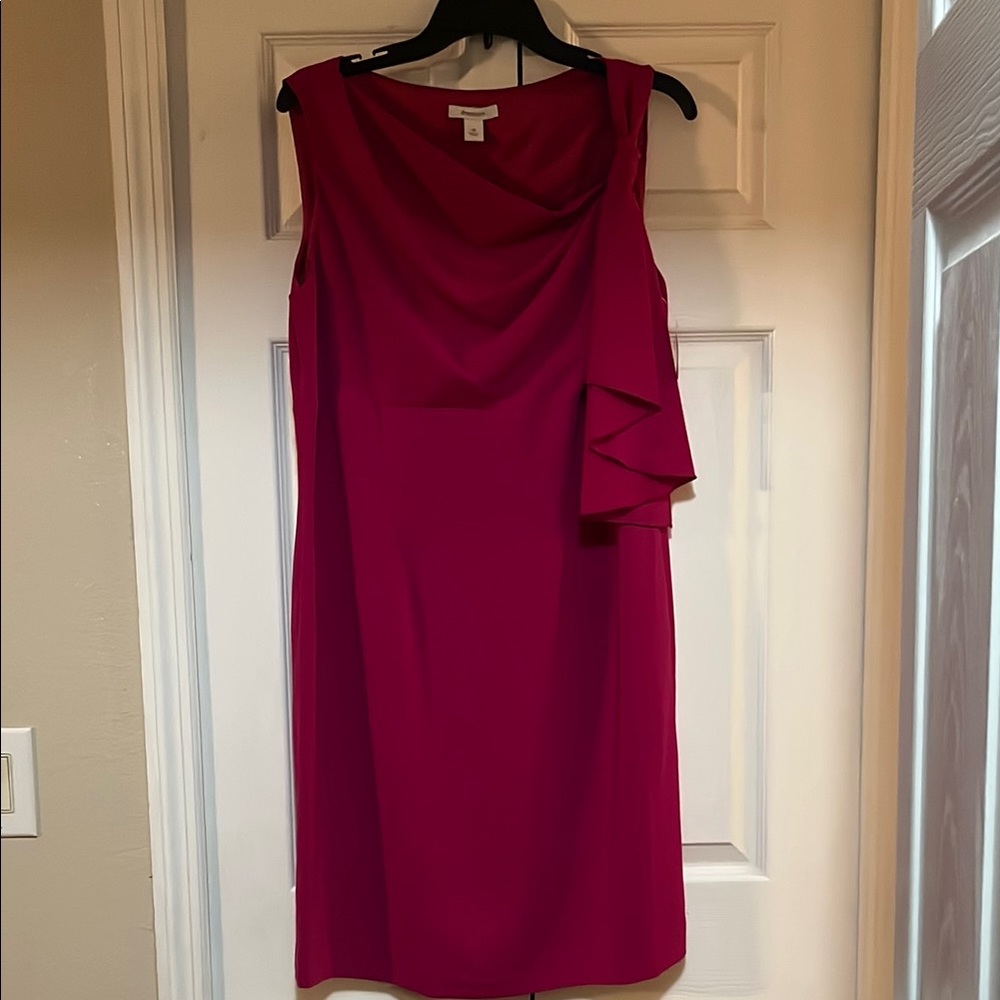 Dress Barn Pink One Shoulder Sheath Dress Cowl Neck Cocktail